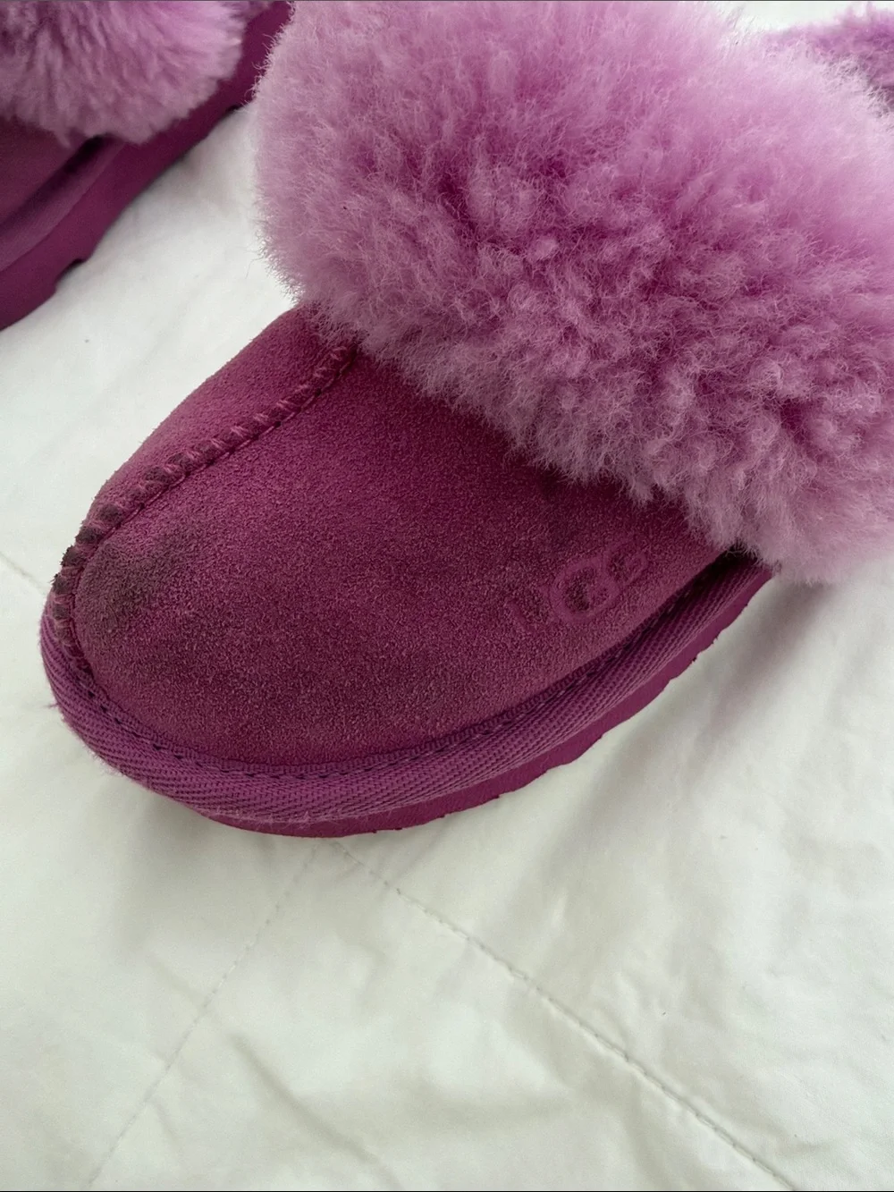 Ugg Kids Cozy Purple Shearling Slippers
